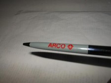 VINTAGE ARCO GAS OIL EARLY RED LOGO CHROME GRAY PEN