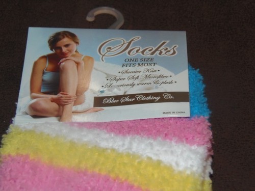 BLUE STAR - WOMEN, SWEATER KNIT MICROFIBER SOCKS - ONE SIZE FITS MOST (SC-1-6) - Picture 2 of 4