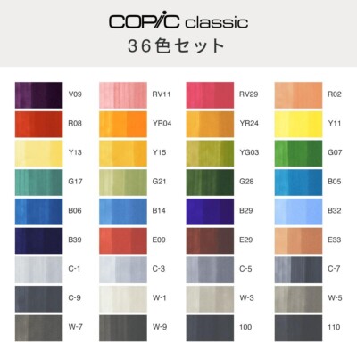 Copic Classic Sketch Marker 36 Color C Set Artist Markers JAPAN