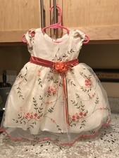 NEW w/o Tag Floral Party Dress Girl Size M And Matching Head Band