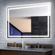 36x28" L Bathroom Lighted LED Mirror Vanity Makeup Anti-fog Wall Mounted Backlit