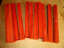 TWENTY (20) 12" LONG EXOTIC PADAUK PEN / SPINDLE LATHE BLANKS 1 X 1 X 12"