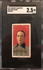 1909-11 T206 Tobacco Baseball Card FRED CLARKE HOF Pittsburgh Portrait SGC 2.5