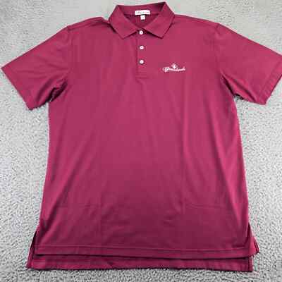 Peter Millar Shirt Mens Large Maroon Crown Performance Polo Golf Short Sleeve