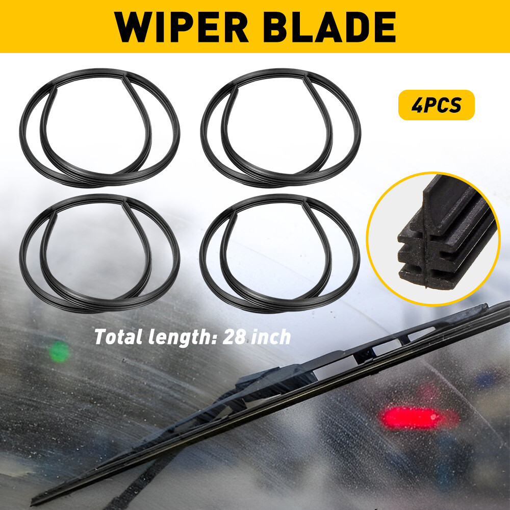 4PCS 28"in Universal Car Bus Silicone Frameless Windshield Wiper Blade