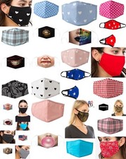 Face Mask Double Layer Washable Reusable Fabric Protective Mouth Covering Filter