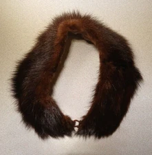 Mink Collar Dark Brown 1950's Lined 5" Neck Opening