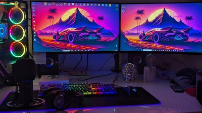 Gaming PC, 2 Monitore,32gb RAM,RYZEN 7,2TB M2,RADEON RX 6600XT OC PRO 8GB