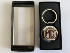 MG KEYRING KEY FOB IN QUALITY GIFT BOX MAROON CREAM STEEL MGZR TRF V8 X Power