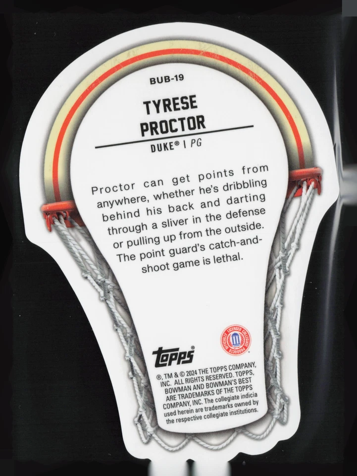 Tyrese Proctor 2023-24 Bowman Best University #BUB-19 Buckets SP - Image 2 of 2