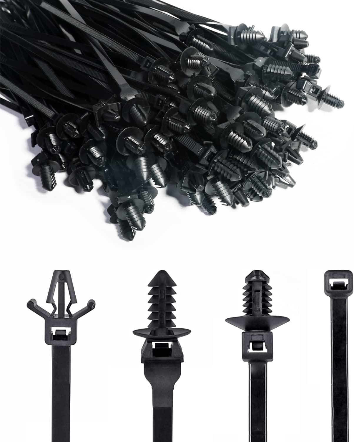 120-Pack Self-Locking Nylon Cable Zip Ties for Car Mount Straps