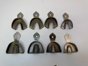 Dental  Caulk Rim-Lock Impression Tray Lot UPPER & LOWER LOT OF 8 (BOX D32)