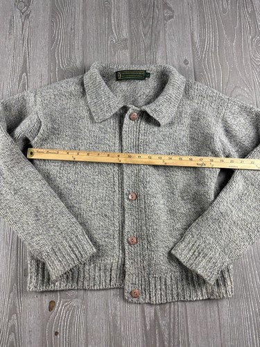 The Irish Woollen Mills Gray Cardigan Button Up Collard Womens Size Large - Picture 6 of 10