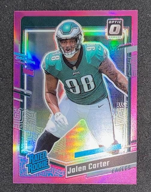 Jalen Carter 2023 Donruss Optic Pink Rated Rookie #281 RC Philadelphia Eagles