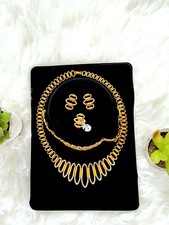 Trendy, versatile gold plated necklace and earrings