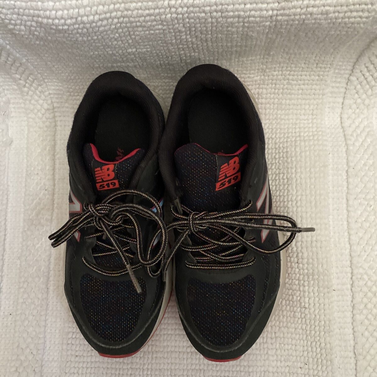New Balance Kids' 519, Black w/Glitter Sneakers, Girls' Size New Balance Kids' 519, Black w/Glitter Sneakers, Girls' Size