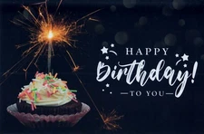 Birthday Cupcake With Sparkles Happy Birthday 1 Card 1 Envelope  Greeting Card