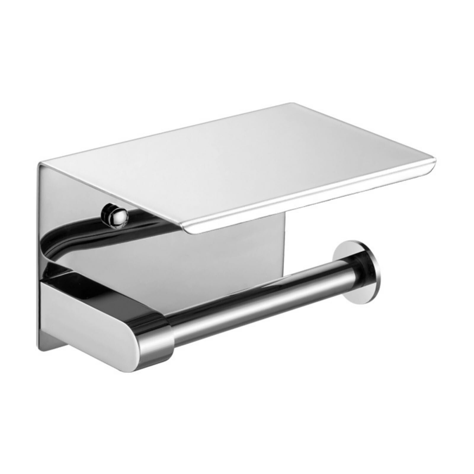 ACA Square Toilet Paper Roll Holder Black Chrome Stainless Steel Wall Mounted AU