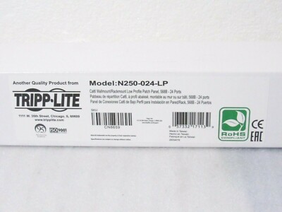 Tripp-Lite N250-024-LP 24-Port Cat6/Cat5 Low Profile Patch Panel Feed Thru [CTA]