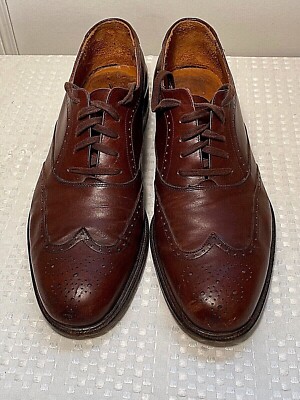 Salvatore Ferragamo Brown Leather Brogue Wingtip Oxfords Salvatore Ferragamo Wingtip Brown Leather Mens Sz 10 D  main image 2