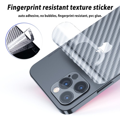For iPhone 16 15 14 13 11 7 Carbon Fiber Back Rear Cover Protective Sticker Film - Picture 13 of 24