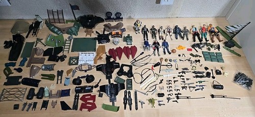 Vintage GI Joe Accessories Cobra Weapons Parts Vehicles Lot Figures Night Raven