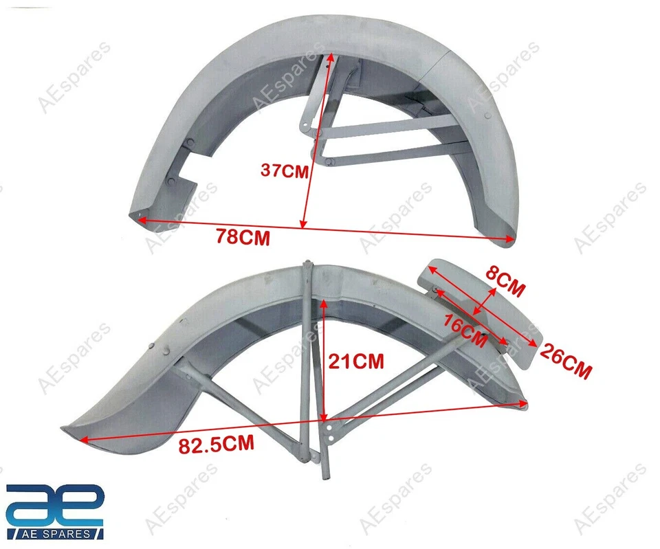Juego de guardabarros guardabarros de acero crudo para BMW R25 1950 S2u Foto 3 de 4