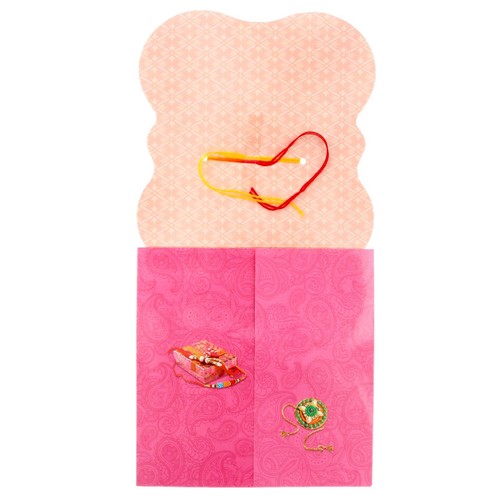 Rakhi Card Raksha Bandhan Greeting Card with Rakhi Thread Dora Dori Wrist Band - Picture 22 of 25