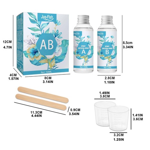 Crystal Epoxy Resin Kit AB Glue Quick-drying Hard Glue Crystal Clear Glue F X5F9 - Bild 11 von 11