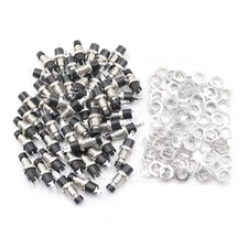 50Pcs Black Cap 7mm 2Pin Momentary Mini Push Button Switch Normally Open 
