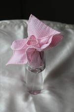 Anon Pink Gingham Hand Roll Edge Handmade Cotton Check Pocket Square