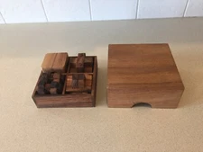  mechanical puzzles set - 4 wooden brain teaser
