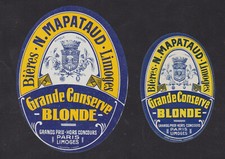 Ancienne étiquette alcool France BN106651 Bière Narcisse Mapataud Blason 