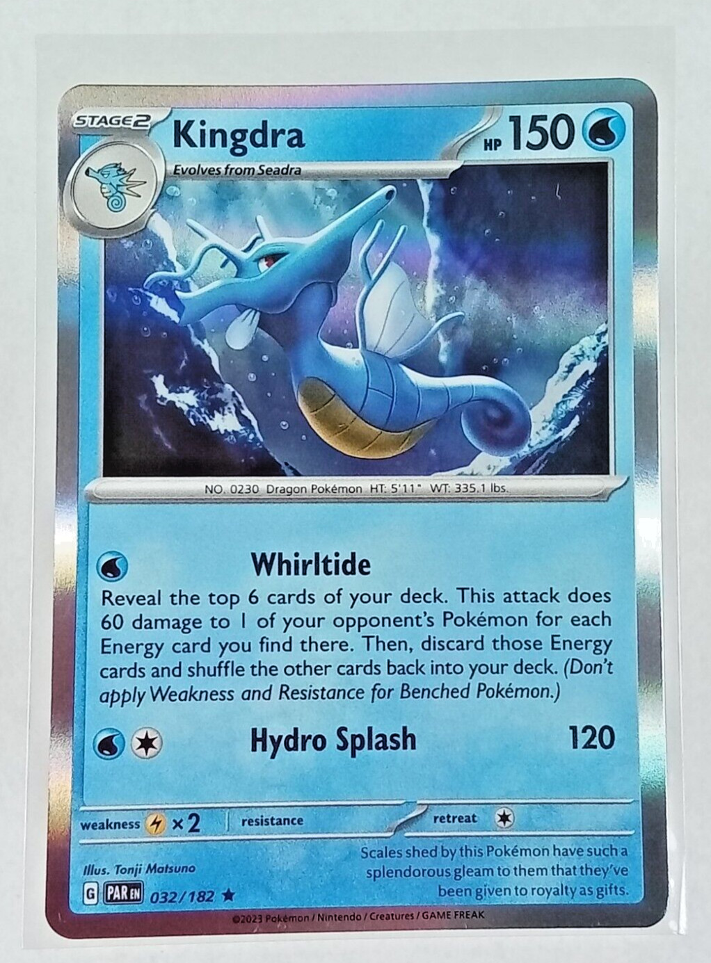 Kingdra 32/182 Paradox Rift Holo Rare Pokémon Card 2023