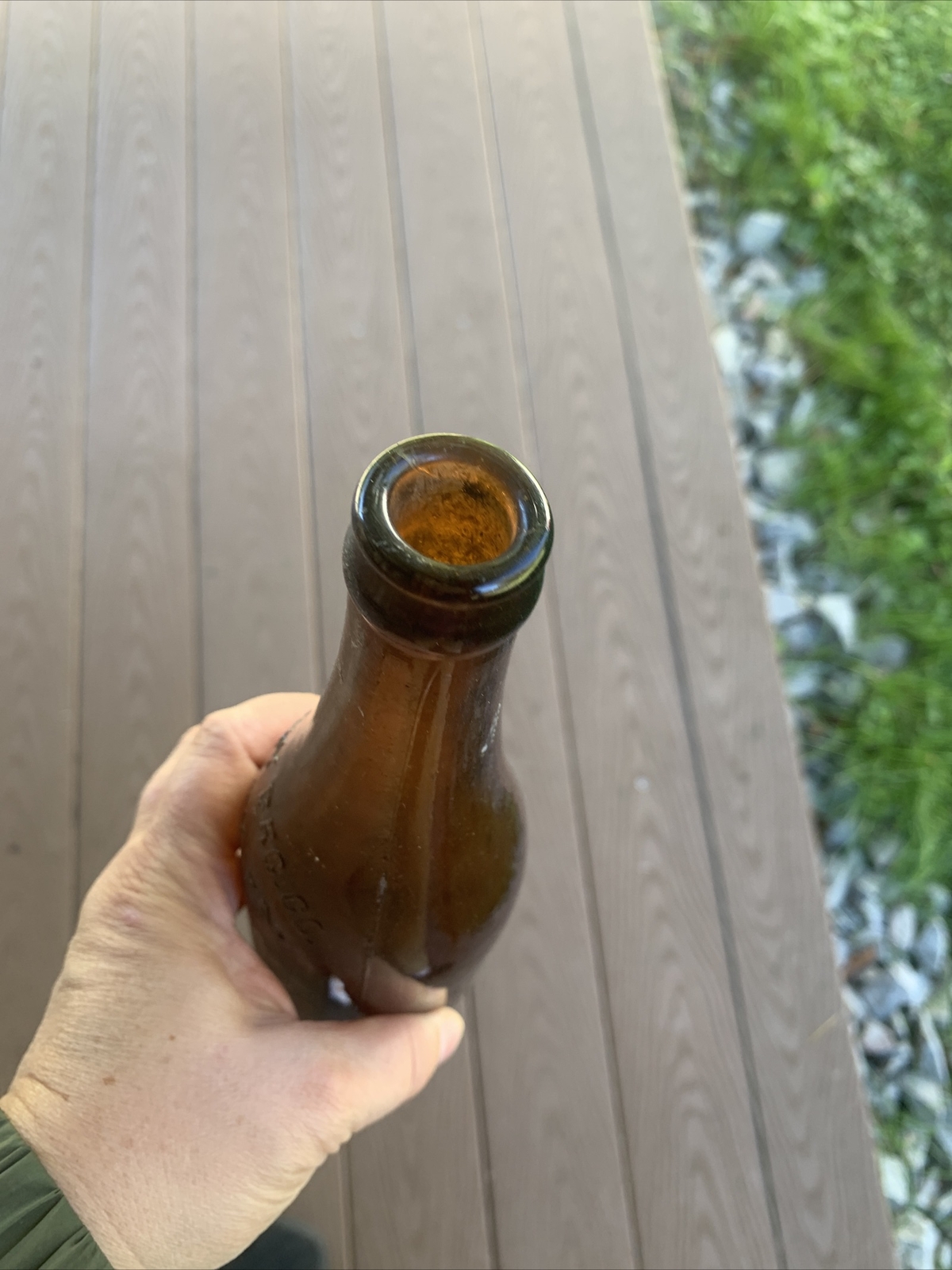 Vintage Punxy Beverage Co Punxsutawney, Pa Amber Glass embossed beer