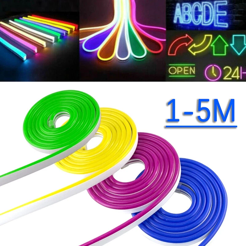 LED Strip Neon Lights 2835 SMD 120LED/M Flexible Silicone Tube Waterproof 12V - Image 2 of 4