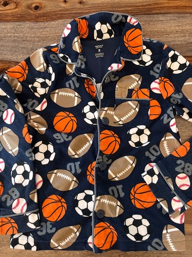 CARTERS BOYS PAJAMA PJ SET SLEEP PANTS SHIRT SIZE 8 SPORTS THEME - Picture 3 of 6
