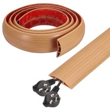 6ft D Cord Cover Floor W0.5" x H0.3" Hide Cable Wire Covers Yellow