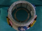 Vintage Seed Beaded 3D Floral Lamp Shade handmade wire metal Ornate — photo 9