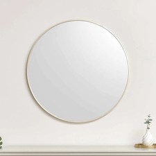 Large Round Champagne Gold Wall Mirror 80cm x 80cm modern minimal decor