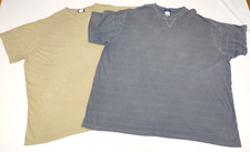 2 Vtg Reebok Short Sleeve Textured Men's Shirts Grey/Blue  Khaki 5X 5XLT RARE 