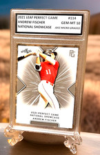 ANDREW FISCHER 2021 Leaf Perfect Game GRADED GEM-MT 10 ROOKIE #114. COA!