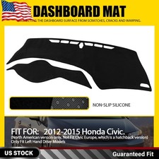 For 2012-2015 Honda Civic Car Anti-Slip Black Dashboard Pad Dash Cover Dash Mat