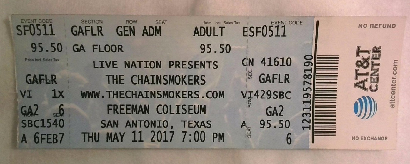 2017 First Arena Tour Ticket - "Memories...Do Not Open"