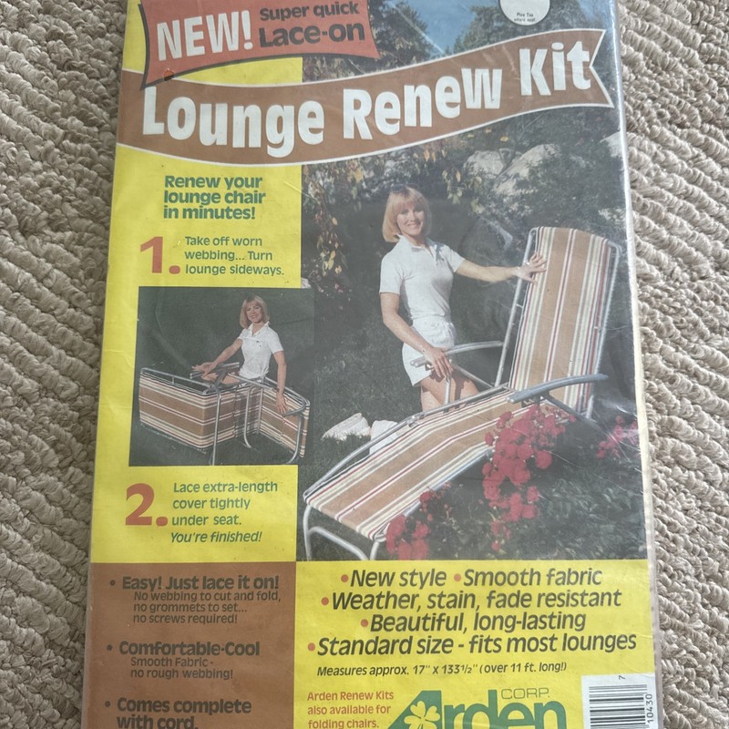 Super Lace On Vintage Lounge Renew Kit Arden 70e Seat Cover NOS Sealed