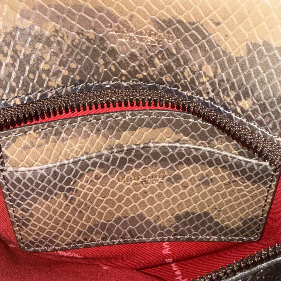 Hammitt Tony Small  Snake Brushed Nickel Crossbody Leather Bag Handbag EUC Foto 4 de 4
