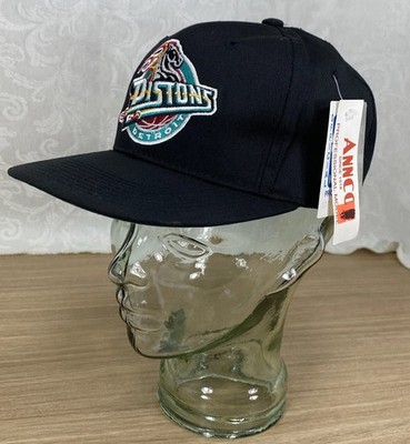 Vintage 1990's Detroit Pistons NBA Horse Logo Hat Snapback Black