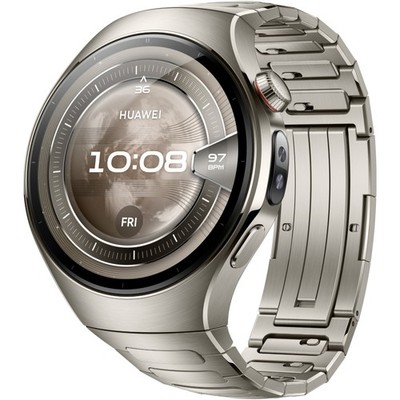 Huawei Watch 5 Titanarmband 46 mm Smartwatch titan 1,5 Zoll AMOLED-Display WLAN