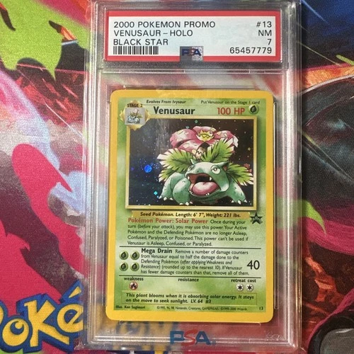 Pokemon 2000 Venusaur Holo WoTC Black Star Promo PSA 7