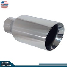 5in Big Chrome Exhaust Tip 2.5in Inlet 12in L Angle Cut Double Wall Louder Sound 5in Big Chrome Exhaust Tip 2.5in Inlet 12in L Angle Cut Double Wall Louder Sound